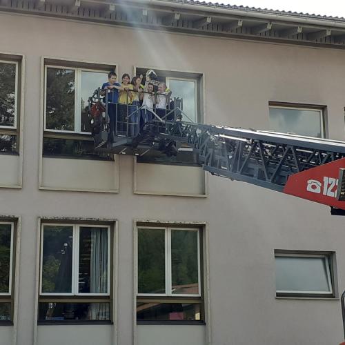 Drehbühne bei Feuerwehrübung