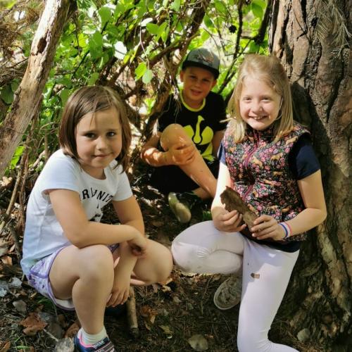 Drei Kinder im Wald