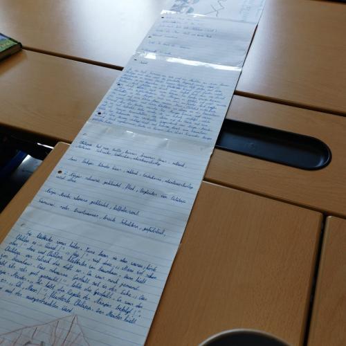 beschriebener Papierstreifen