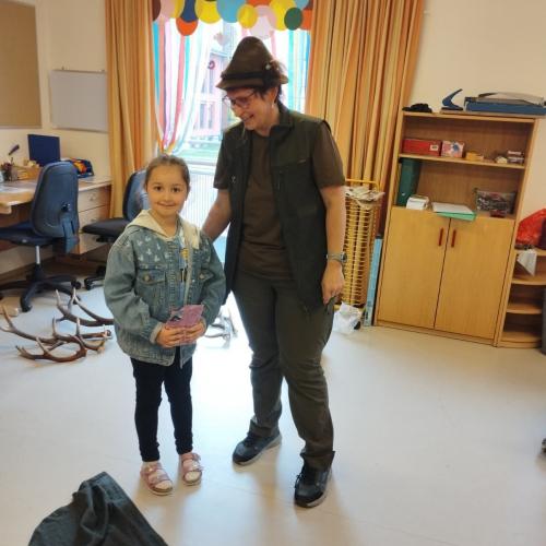 Jägerin in der Schule